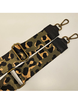 bandoulières léopard kaki