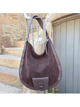 le hobo xl chocolat velours